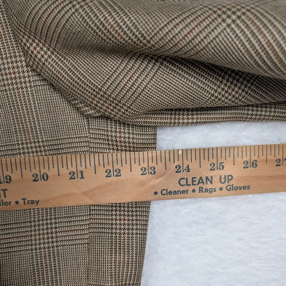 Jos A Bank Sport Coat Mens 46L Tan Glen Plaid Check Wool Silk Blazer Jacket‎